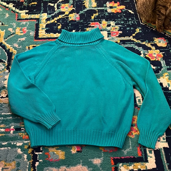 Talbots Blue/Green/Turquoise Knit Turtleneck Sweater! 💙 - Picture 1 of 3